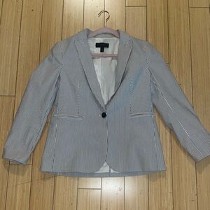 J.Crew Bluish Gray & White Stripe Blazer 6p Women’s Stripe